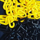 50 Metros Corrente Para Calha Zebrada Elo Pequeno Sinalização Cor Preto Amarelo Plastcor