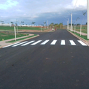 Pintura de demarcação viária a frio com tinta acrílica a base de solvente