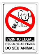 Placa - Recolhe As Fezes Do Seu Animal - Coco Cão Condomínio