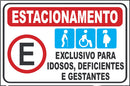 Placa Estacionamento Deficientes Idosos E Gestantes 30x20cm