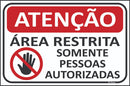 Placa Sinalização Área Restrita Aviso 30x20cm Ps 1mm
