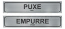 Kit 2 Placas Sinalização Puxe E Empurre 25x5cm Ps 1mm