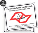 02 Placas Proibido Fumar Lei No 13541 Não Fume 20x25cm Ps 1mm