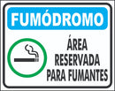 Placa Sinalização Área Para Fumantes Fumódromo 25x20 Ps 1mm