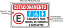 Placa Estacionamento Deficientes Idosos E Gestantes 30x20cm