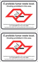 02 Placas Proibido Fumar Lei No 13541 Não Fume 20x25cm Ps 1mm
