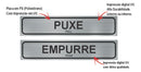 Kit 2 Placas Sinalização Puxe E Empurre 25x5cm Ps 1mm