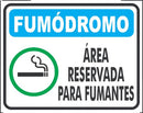 Placa Sinalização Área Para Fumantes Fumódromo 25x20 Ps 1mm