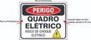 Placa Perigo Quadro Elétrico Risco De Choque 25x20cm Ps 1mm