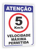 Placa Aviso Atenção Velocidade Máxima Permitida Ps Pvc