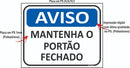 Placa Sinalização Mantenha O Portão Fechado 25x20cm Ps 1mm