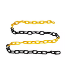 Kit 4 Organizador Fila Pedestal Separador + 10m Corrente Elo Pequeno Cor da fita Preto/ Amarelo Cor do pedestal Preto/Amarelo