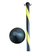 Kit 4 Organizador Fila Pedestal Separador + 10m Corrente Elo Pequeno Cor da fita Preto/ Amarelo Cor do pedestal Preto/Amarelo