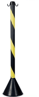 Kit 4 Organizador Fila Pedestal Separador + 10m Corrente Elo Pequeno Cor da fita Preto/ Amarelo Cor do pedestal Preto/Amarelo