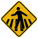 Placa passagem sinalizada de pedestres A-32b