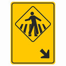 Placa passagem sinalizada de pedestres A-32b com seta para direita