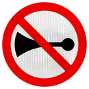 Placa proibido acionar buzina ou sinal sonoro R-20