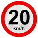 Placa velocidade máxima permitida 20km/h - R-19