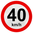 Placa velocidade máxima permitida 40km/h - R-19
