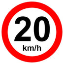 Placa velocidade máxima permitida 20km/h - R-19