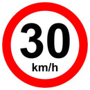 Placa velocidade máxima permitida 30km/h - R-19