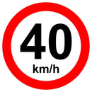 Placa velocidade máxima permitida 40km/h - R-19