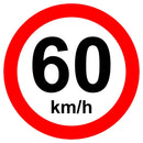 Placa velocidade máxima permitida 60 km/h - R-19